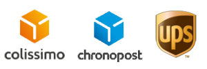 livraison nos prestataires La Poste Colissimo, Chronopost et UPS