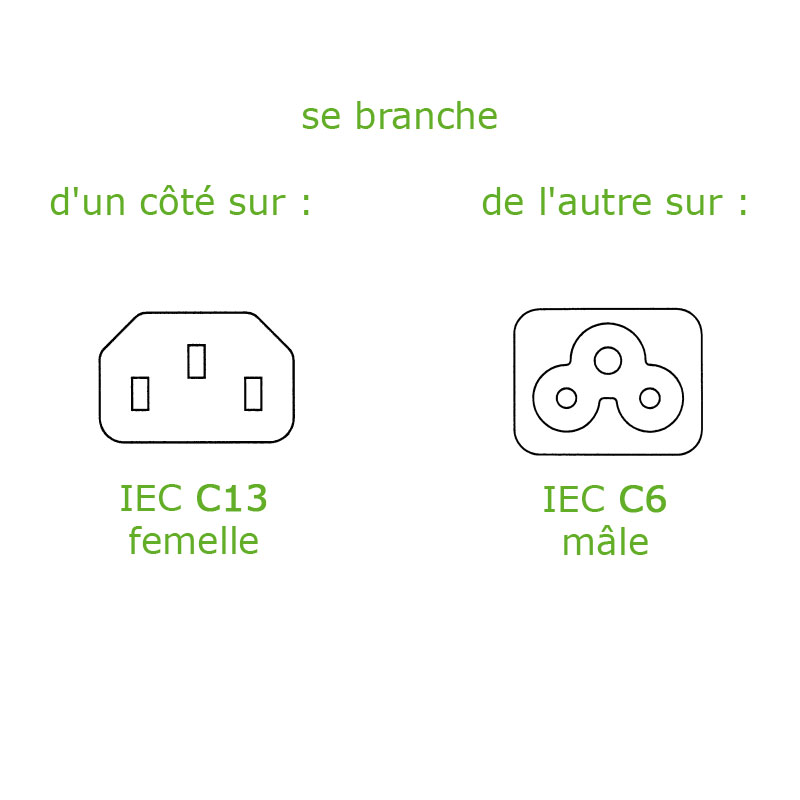 Adaptateur 3 pôles (C5) pour cordon blindé d'ordinateurs portables