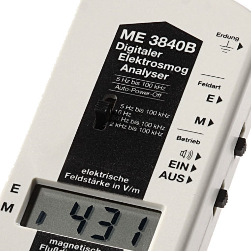 Le ME3840B est un appareil de mesure, semi-professionnelle, de champs magnétiques et de champs électriques basses fréquences (de 5Hz à 100KHz) avec filtre de fréquence.