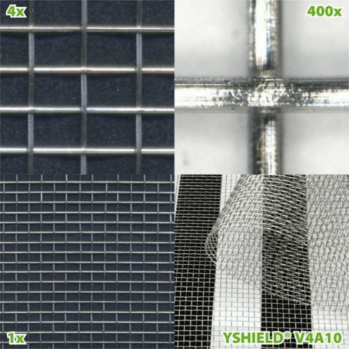 Tissu métallique écran Hautes et Basses Fréquences 100% acier inoxydable permettant une atténuation de 42dB. Il est le souvent utilisé dans la construction (dans les cloisons, sous un bardage, au sol)
