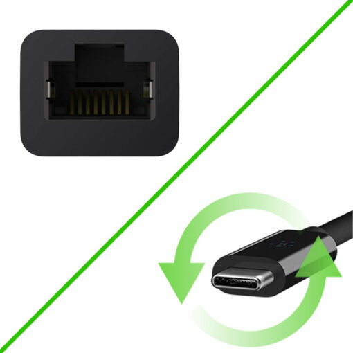 Adaptateur USB-C vers Ethernet BELKIN F2CU040btBLK pour un internet filaire pour les smartphones, tablettes et ordinateurs portables disposant d'un port USB-C