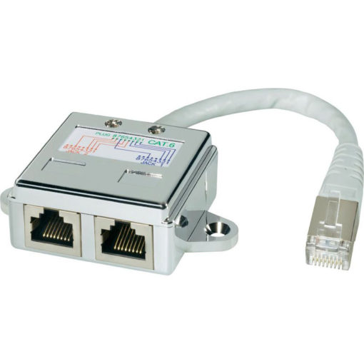 Lot de 2 éclateurs de port RJ45 Blindé Ethernet + Ethernet