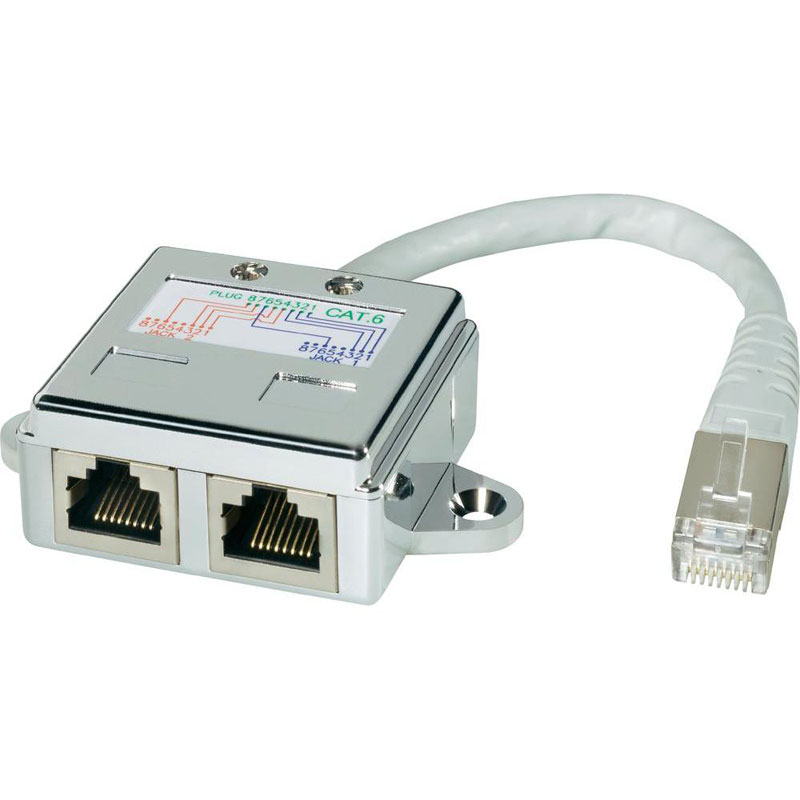 Prise Réseau Rj45 Double Murale, Montée En Surface Blindée, Avec