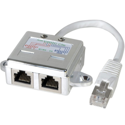 Lot de 2 éclateurs de port RJ45 Blindé Ethernet + Téléphone