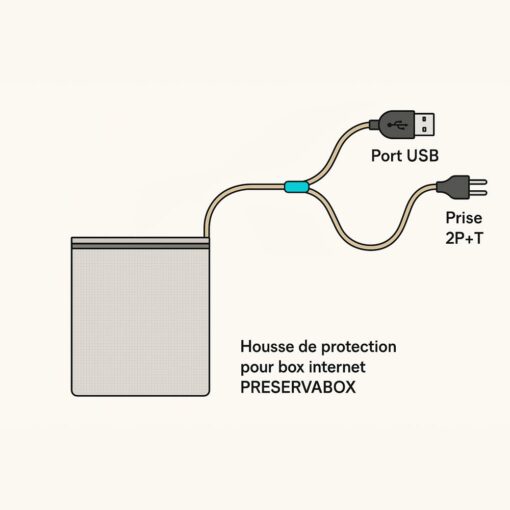 Kit complet blindé pour box internet. Pour vous protéger des champs électriques et des rayonnements électromagnétiques radiofréquences (WI-FI, Bluetooth, DECT,...)