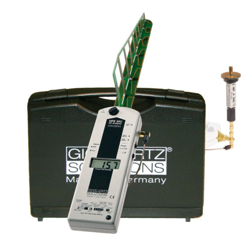 Le gigahertz HFE35C est un appareil de mesure de rayonnements électromagnétiques hautes fréquences (Fréquences 27 MHz à 2.7 GHz) fournit avec une antenne UBB27_G3 quasi-isotrope (3D) permettant des mesures jusqu'à 3.3GHz.