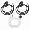 Pack chambre avec 2 cordons blindés noirs et 1 rallonge électrique blindée blanche