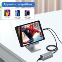 adaptateur ethernet rj45 + Lightning pour ipad, iphone et ipod pour une connexion à internet sans ondes électromagnétiques radiofréquences (WIFI ou 4G, 5G)