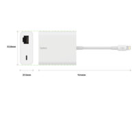 adaptateur ethernet + Lightning pour ipad, iphone te ipod (belkin b2b165)