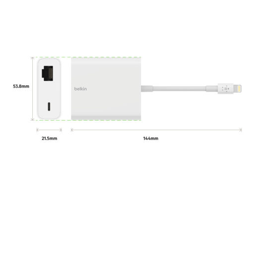 Belkin Adaptateur Lightning + Ethernet pour iPad - Adaptateur - BELKIN