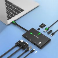 Hub USB type C multifonction 9 en 1 pour ordinateur portable (macbook, ultrabook, notebook, zenbook, chromebook,...)