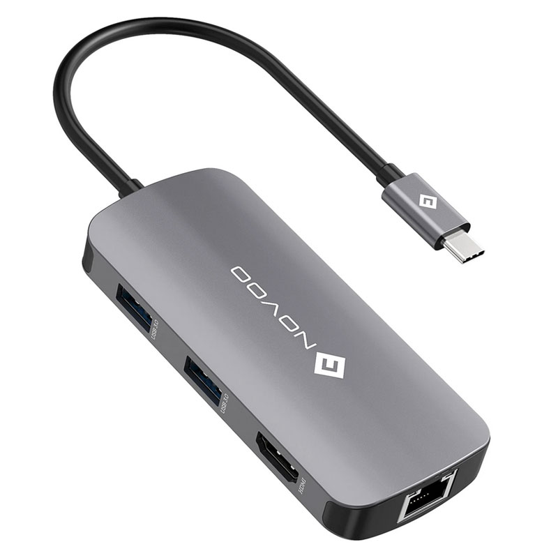 Hub multifonctions 7 en 1 (RJ45, HDMI, USB 3.0, USB 2.0, USB C