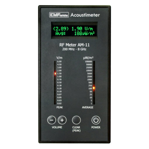L'Acoustimètre AM11 est un analyseur hyperfréquences large bande permettant de mesurer les rayonnements de hautes fréquences dans une bande de fréquences allant de 200MHz à 8GHz. Avec une optimisation pour la mesure de la 5G