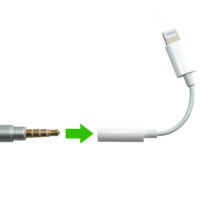 Adaptateur Lightning vers mini-jack 3,5 mm permettant d'utiliser un kit oreillette anti-ondes avec votre Iphone ou Ipad