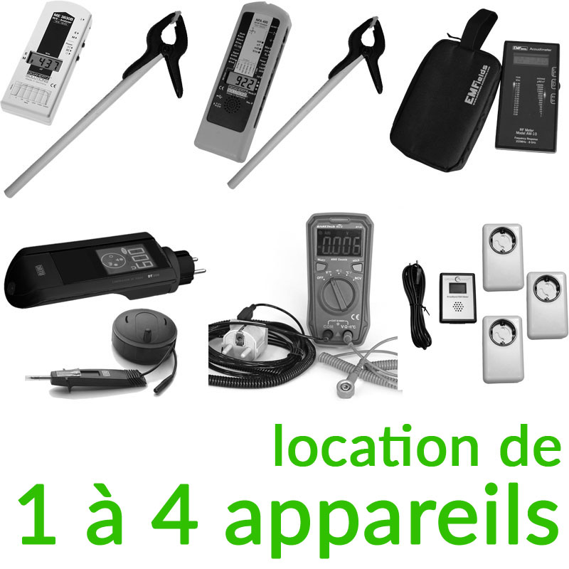 location d'appareil(s) de mesure d'ondes, pollutions et rayonnements électromagnétiques