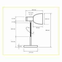 Lampe à poser entièrement blindée contre les champs électriques de marque Biologa Danell pour travailler sans ondes électromagnétiques ou bien lire tranquillement à l'abri des ondes.