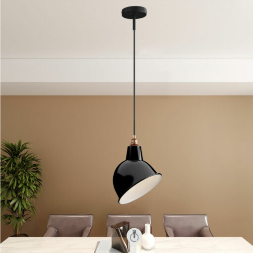 Luminaire et suspension blindée contre les champs électriques basses fréquences 50/60hz DINARD noire