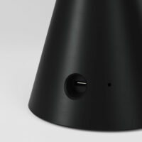 Lampe sans ondes rechargeable avec USB-C en bois en coloris Noir
