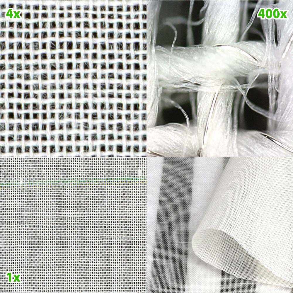 Gros plan sur la fibre de blindage Swiss Shield Ventus Gros plan du tissu anti-ondes Swiss Shield Ventus - fils d’argent et de cuivre intégrés pour le blindage HF