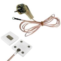 Kit de mise à la terre aimanté YSHIELD avec plaque GCM et cordon de raccordement pour le raccordement à la terre des blindages contre les champs électriques basses fréquences électromagnétisme