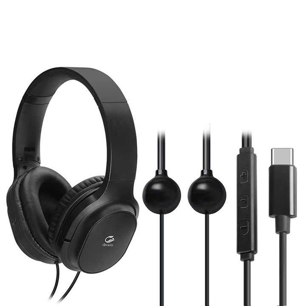 Casque audio anti-ondes &agrave; tube d&rsquo;air FC08C avec connectique USB-C pour smartphone, tablette et PC