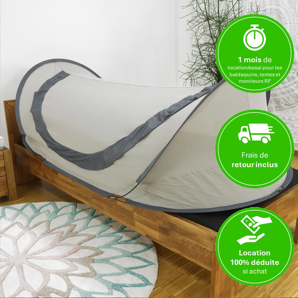 location Tente anti-ondes de lit location d'une tente anti-ondes de lit pour réduire l'exposition aux ondes électromagnétiques pendant le sommeil